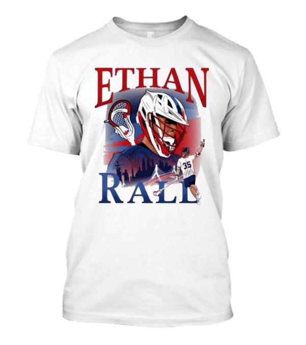 Ethan Rall Lacrosse Helmet Player Illustration 35 T-Shirt