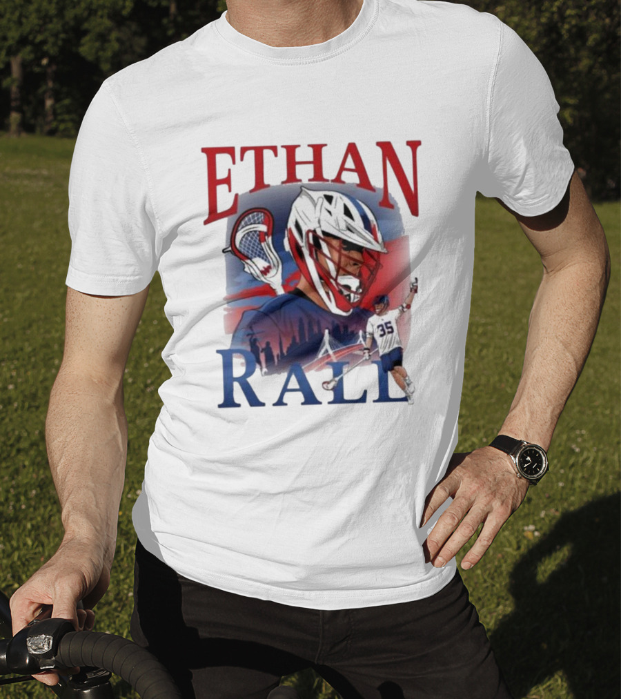 Ethan Rall Lacrosse Helmet Player Illustration 35 T-Shirt