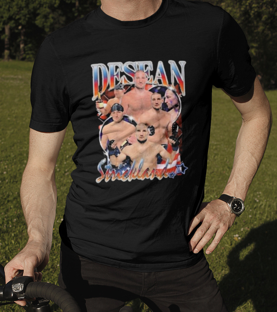 Desean Strickland Patriotic MMA Fighter Collage T-Shirt