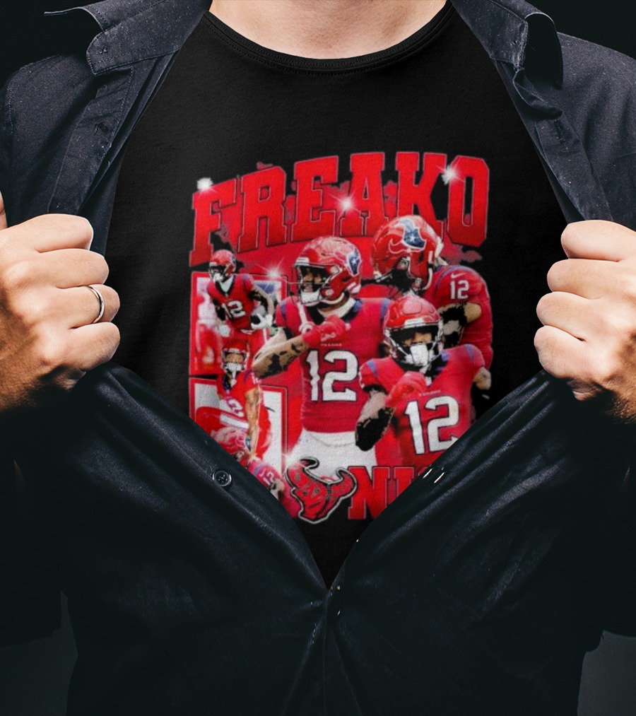 Houston Freako Nico 12 Football Player Collage T-Shirt