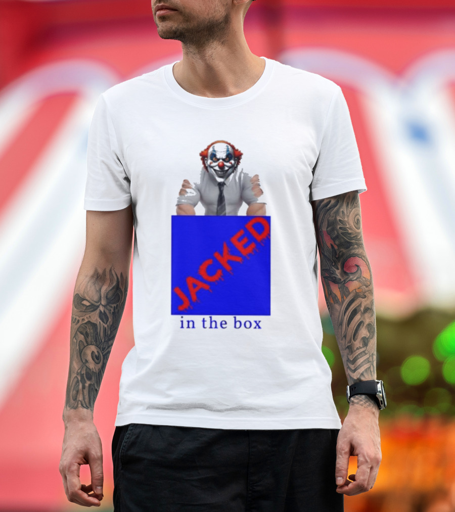 JACKED In The Box Clown Concept With Red-Blue Contrast T-Shirt
