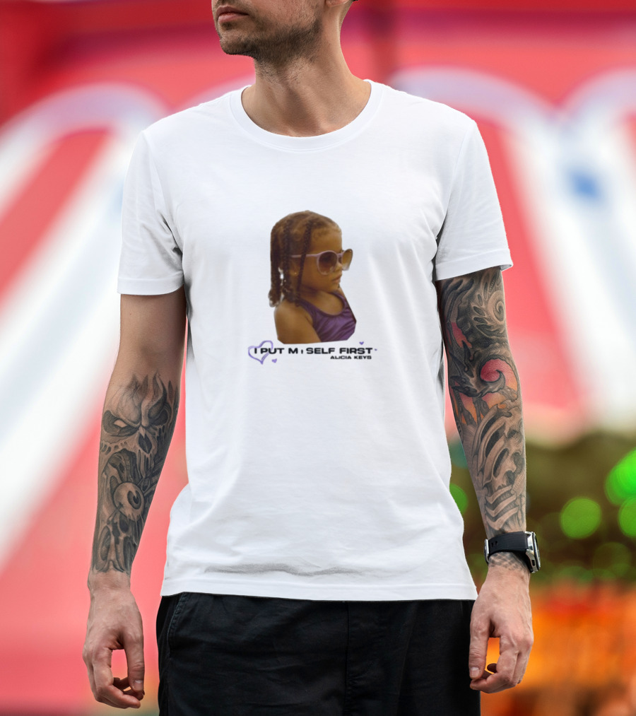 Keys Affirmations I Put Myself First Heart Sunglasses T-Shirt