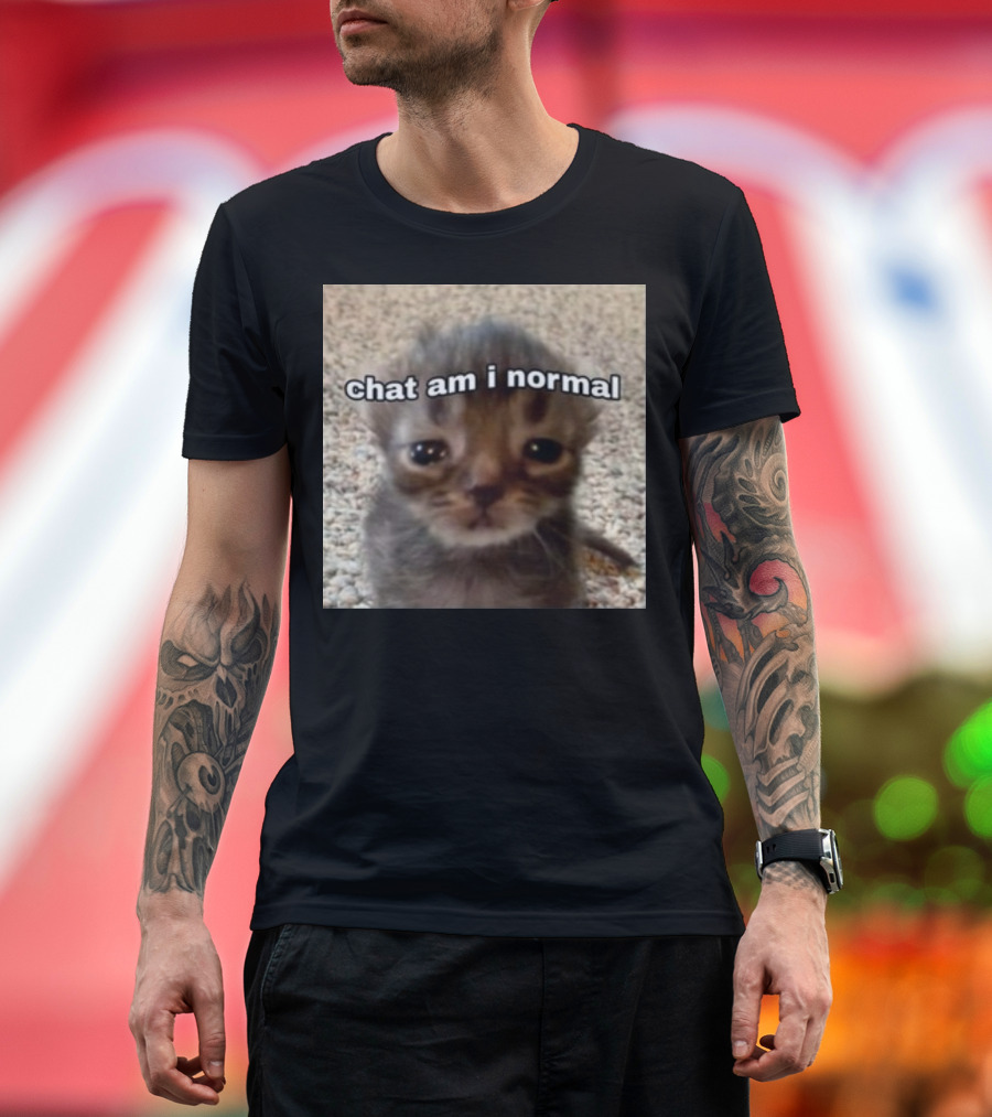 Cringeytees Chat Am I Normal Kitten Meme T-Shirt