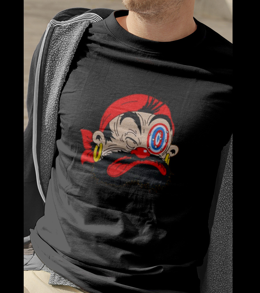 Bluto Sindbad Knockout Cartoon Pirate Target Eye T-Shirt