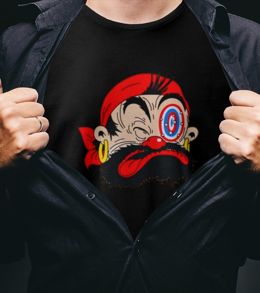 Bluto Sindbad Knockout Cartoon Pirate Target Eye T-Shirt