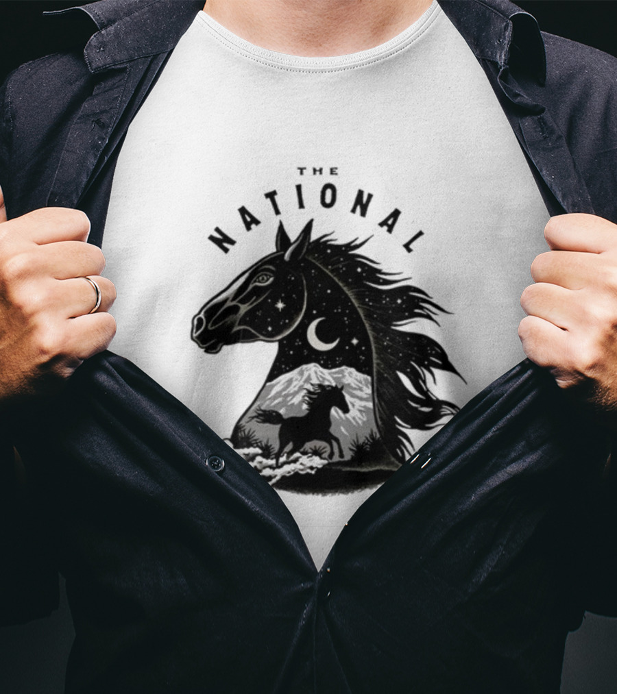 The National Mustang Starry Night Landscape Horse T-Shirt