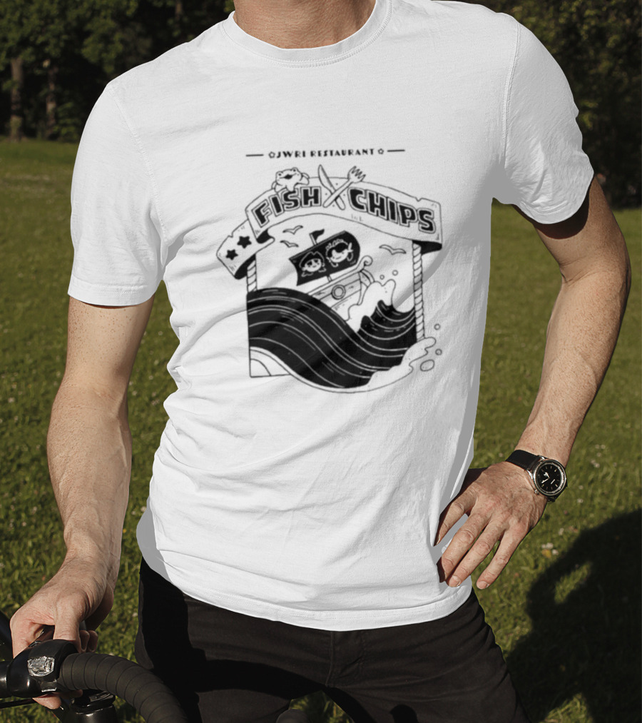 Jwri Restaurant Fish Chips Boat Adventure Waves T-Shirt