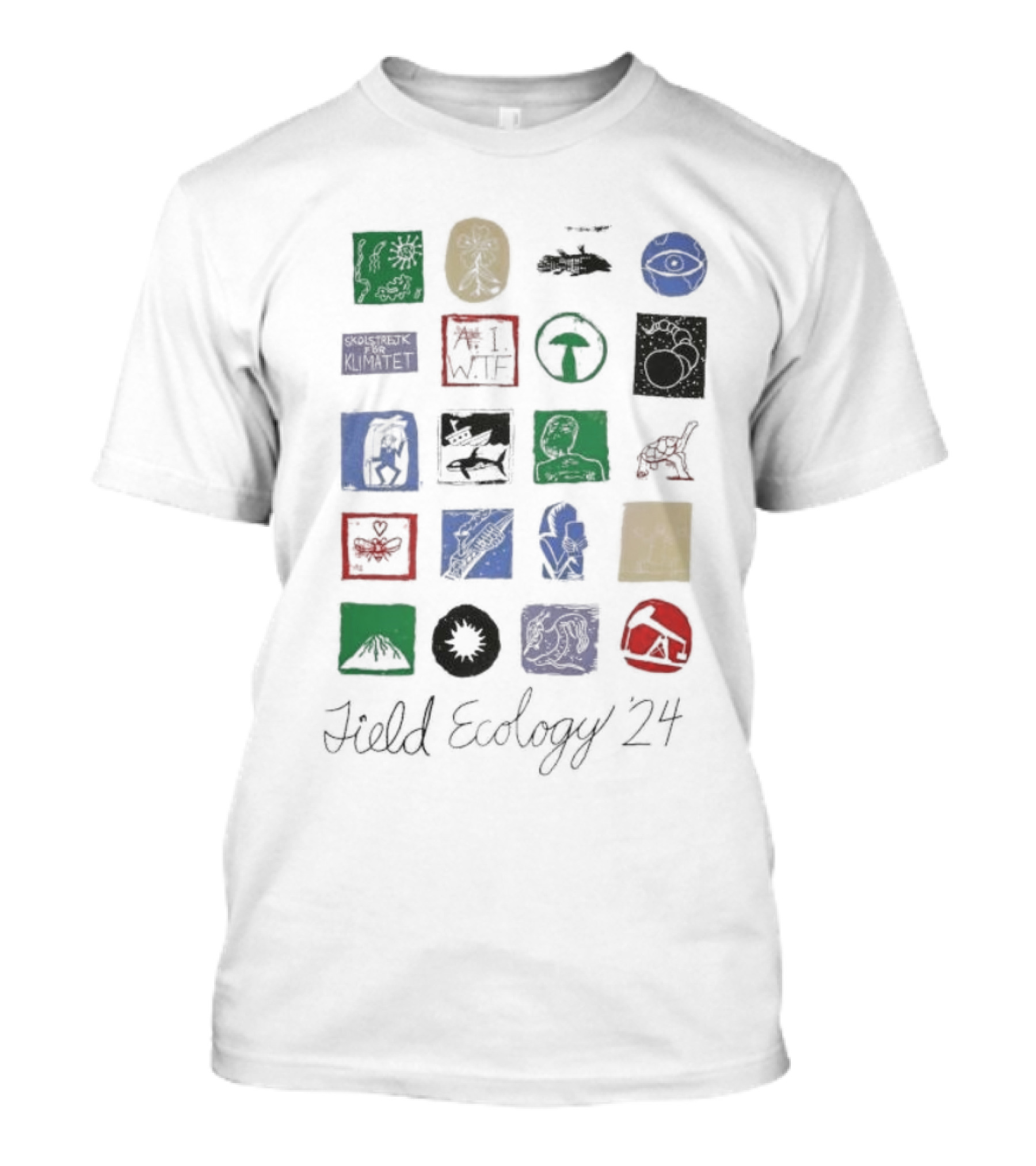 Fieldecology 24 Field Ecology Eye Mushroom Whale Hammerhead Bat Tree Planet Arrow Head T-Shirt