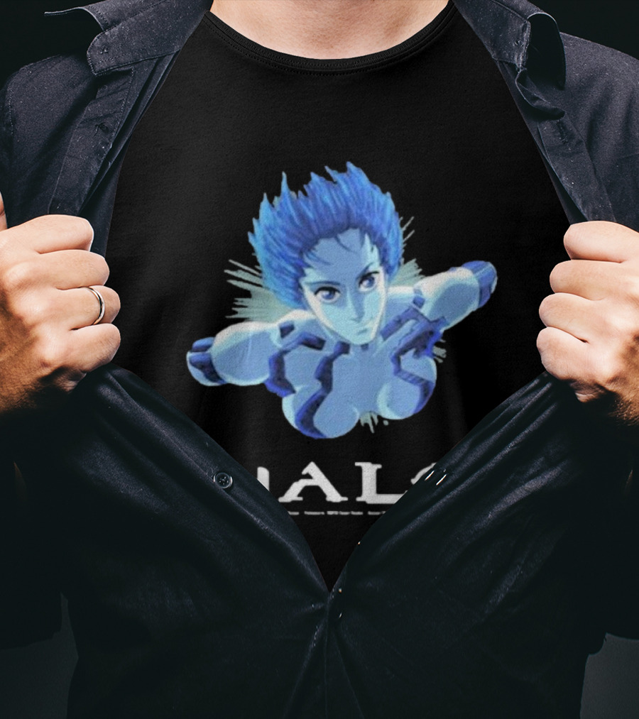 Halo Cortana AI Character Blue Avatar T-Shirt
