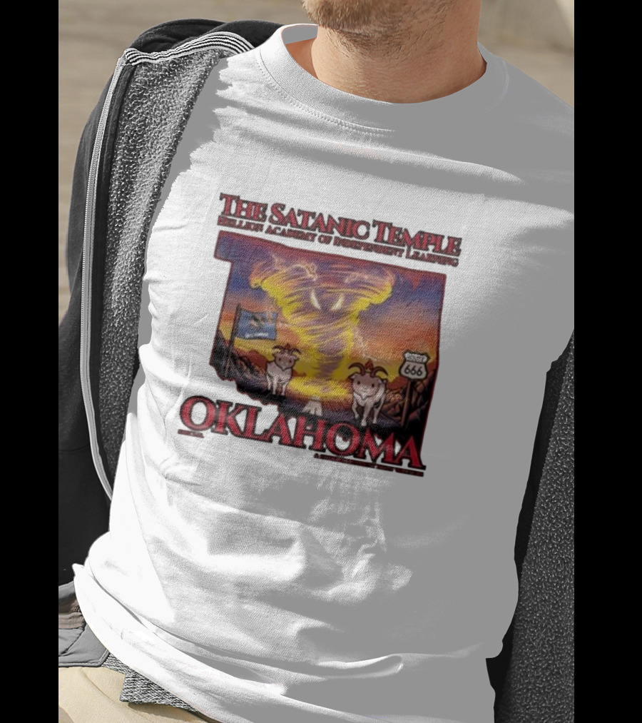 The Satanic Temple Campaign Oklahoma Route 666 Tornado Goats T-Shirt