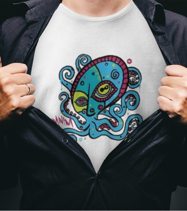 HMNIM Hi My Name Is Mark Cubist Octopus Mask T-Shirt