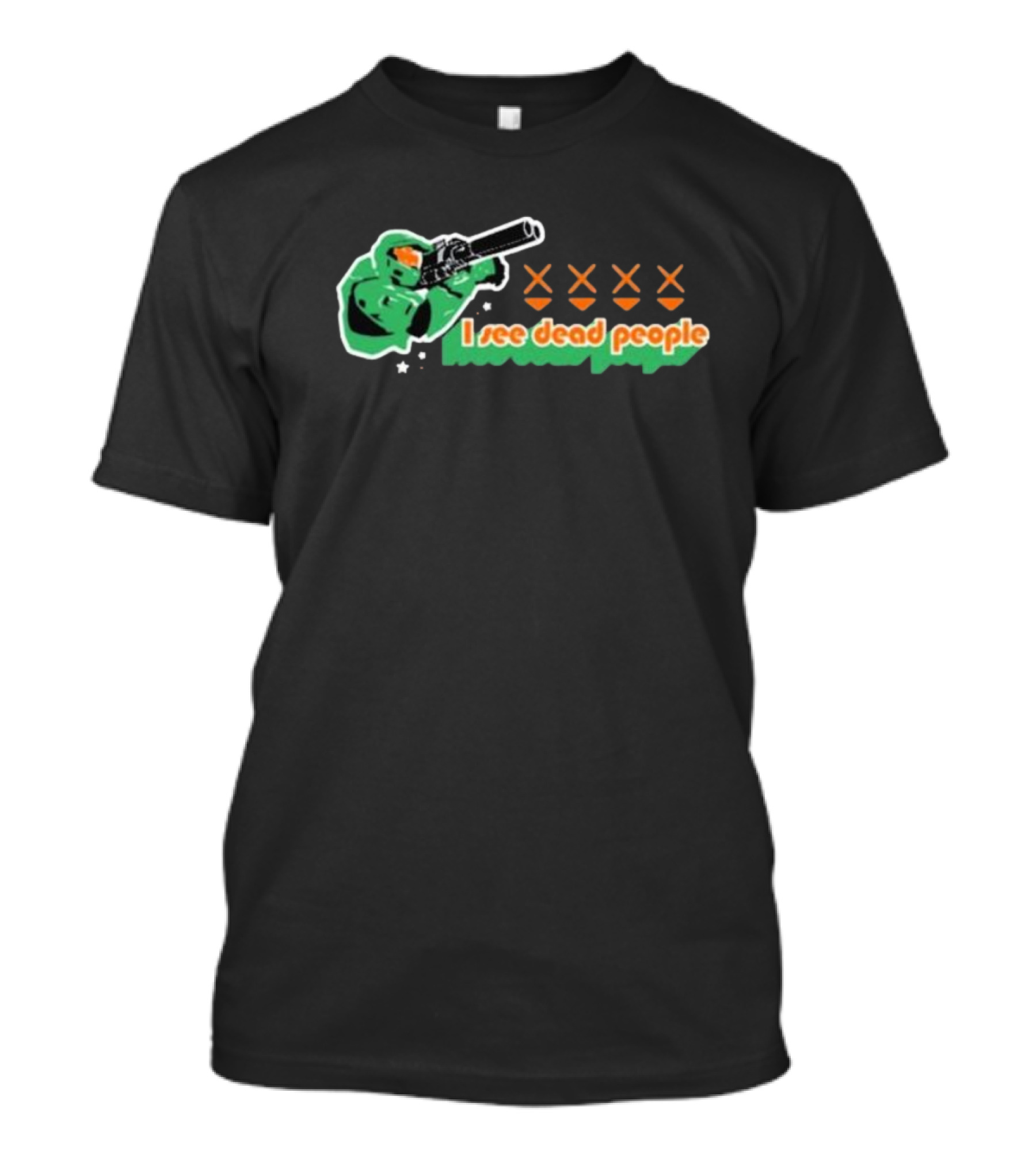 I See Dead People Doom Slayer Helmet Gun Iconic Mashup Reprinted By Fantasy Arc T-Shirt