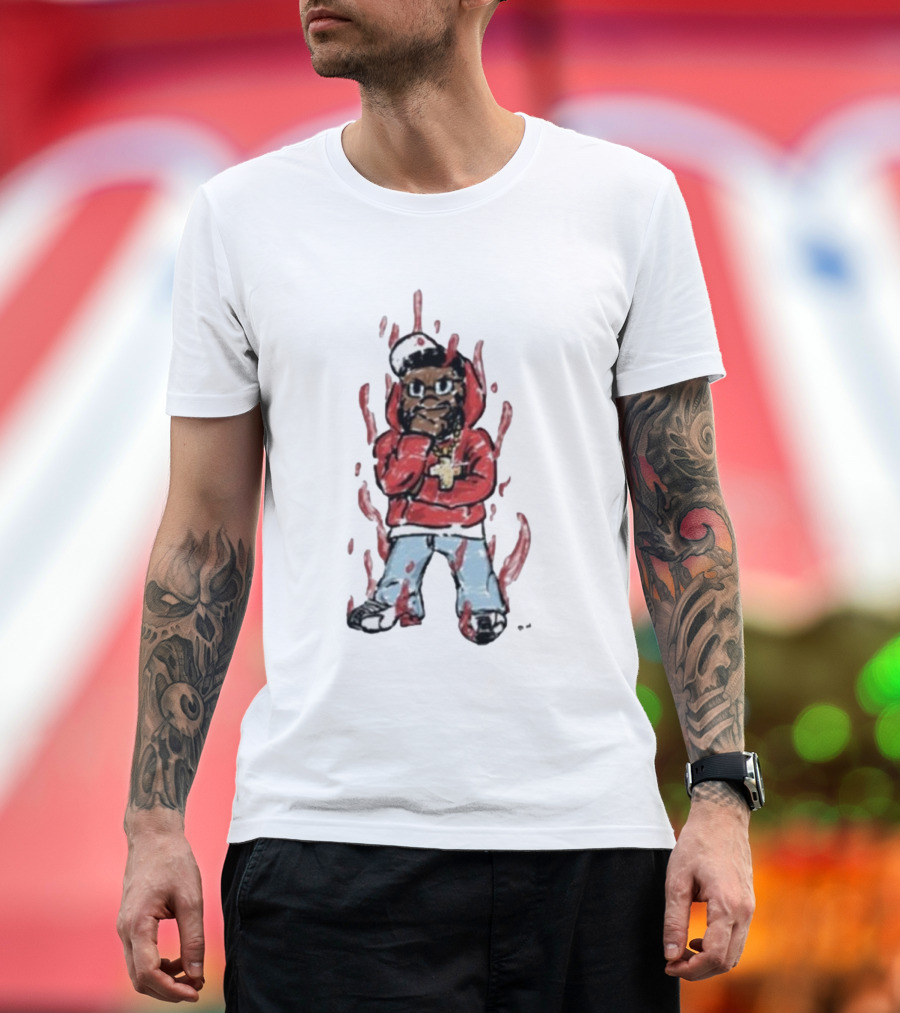 Kendricks Aura Was On Another Level That Nite Red Hoodie Cartoon Character T-Shirt
