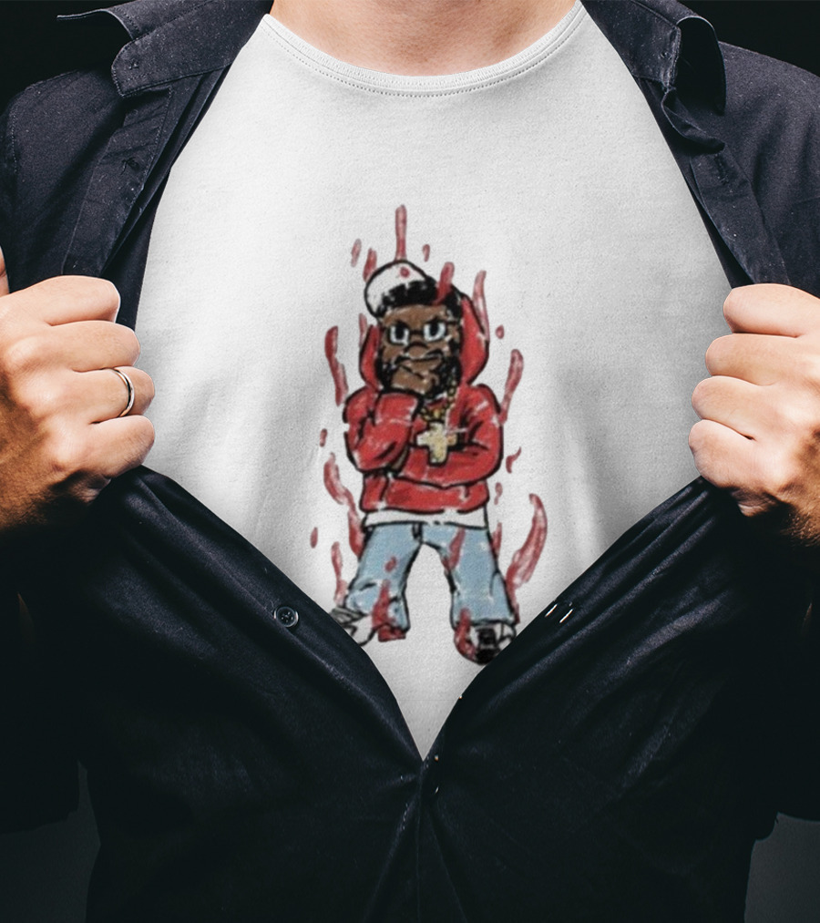 Kendricks Aura Was On Another Level That Nite Red Hoodie Cartoon Character T-Shirt