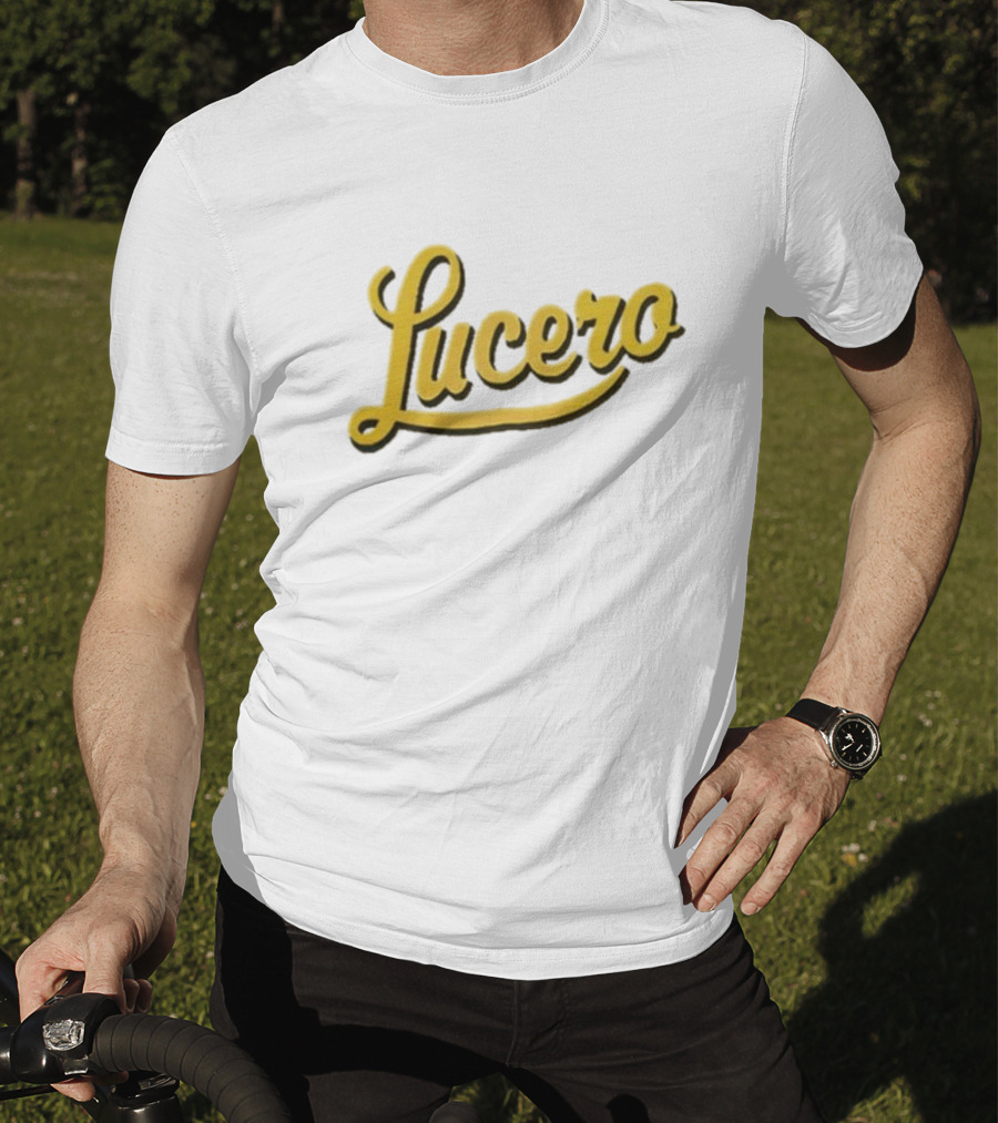 Lucero Script Logo Baseball T-Shirt