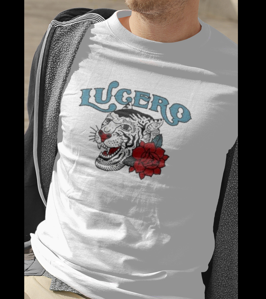 Lucero Panther With Red Rose Tattoo T-Shirt