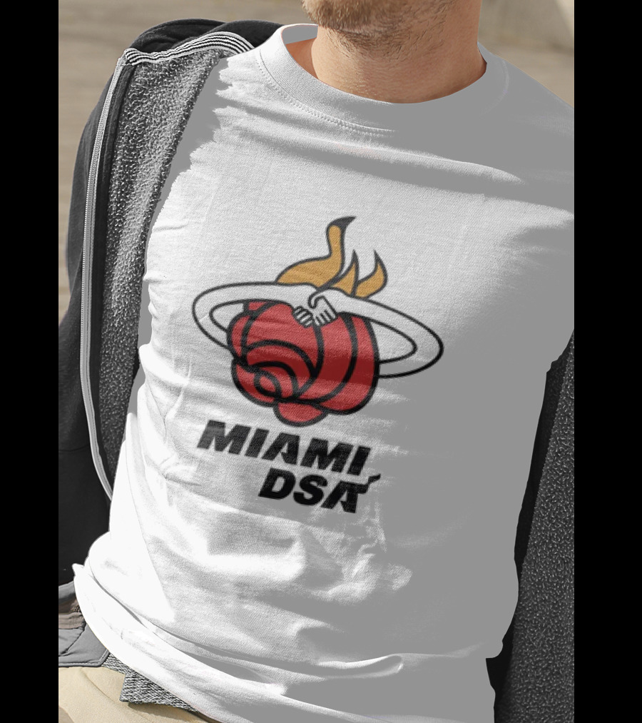Miami DSA Rose With Flaming Basketball Iconic T-Shirt