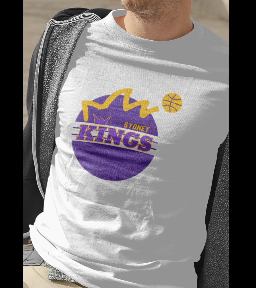 NBL Store Sydney Kings 22-23 Heritage Purple Basketball Logo Crown T-Shirt