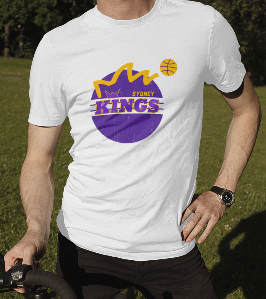 NBL Store Sydney Kings 22-23 Heritage Purple Basketball Logo Crown T-Shirt
