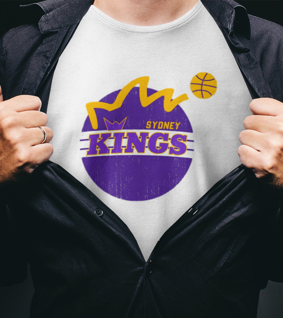 NBL Store Sydney Kings 22-23 Heritage Purple Basketball Logo Crown T-Shirt