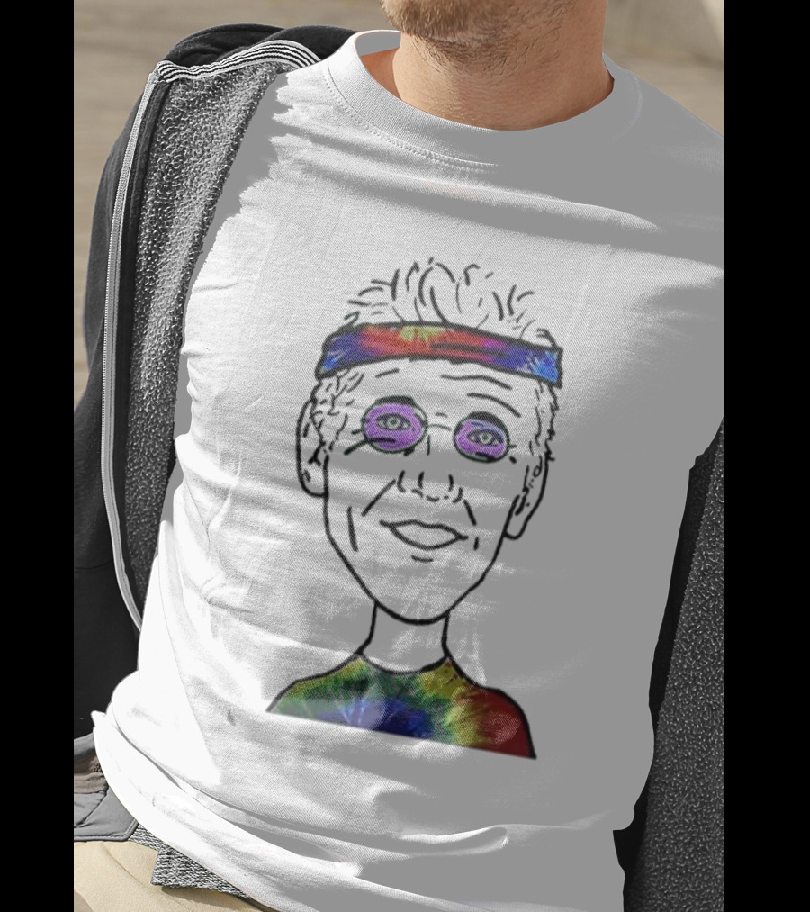 Bill Walton Tie-Dye Headband And Shirt Caricature T-Shirt
