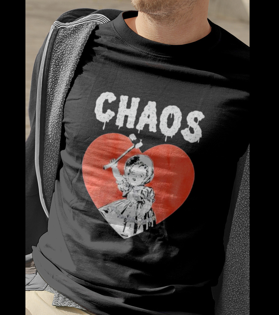 Chaos Heart With Girl Holding Bat T-Shirt