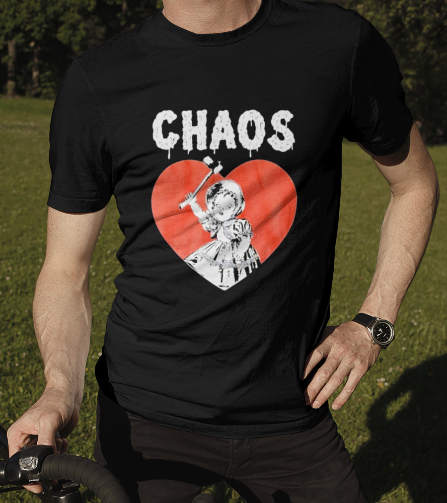 Chaos Heart With Girl Holding Bat T-Shirt