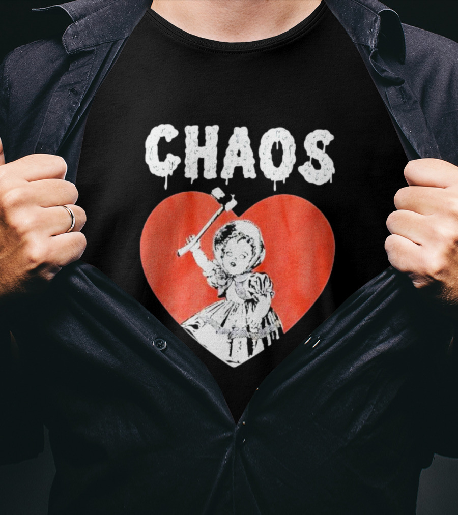 Chaos Heart With Girl Holding Bat T-Shirt