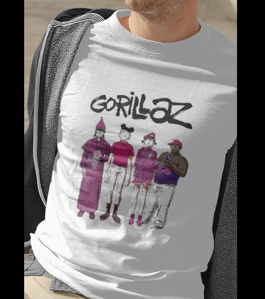 Gorillaz Cracker Island Group Art Standing Characters T-Shirt
