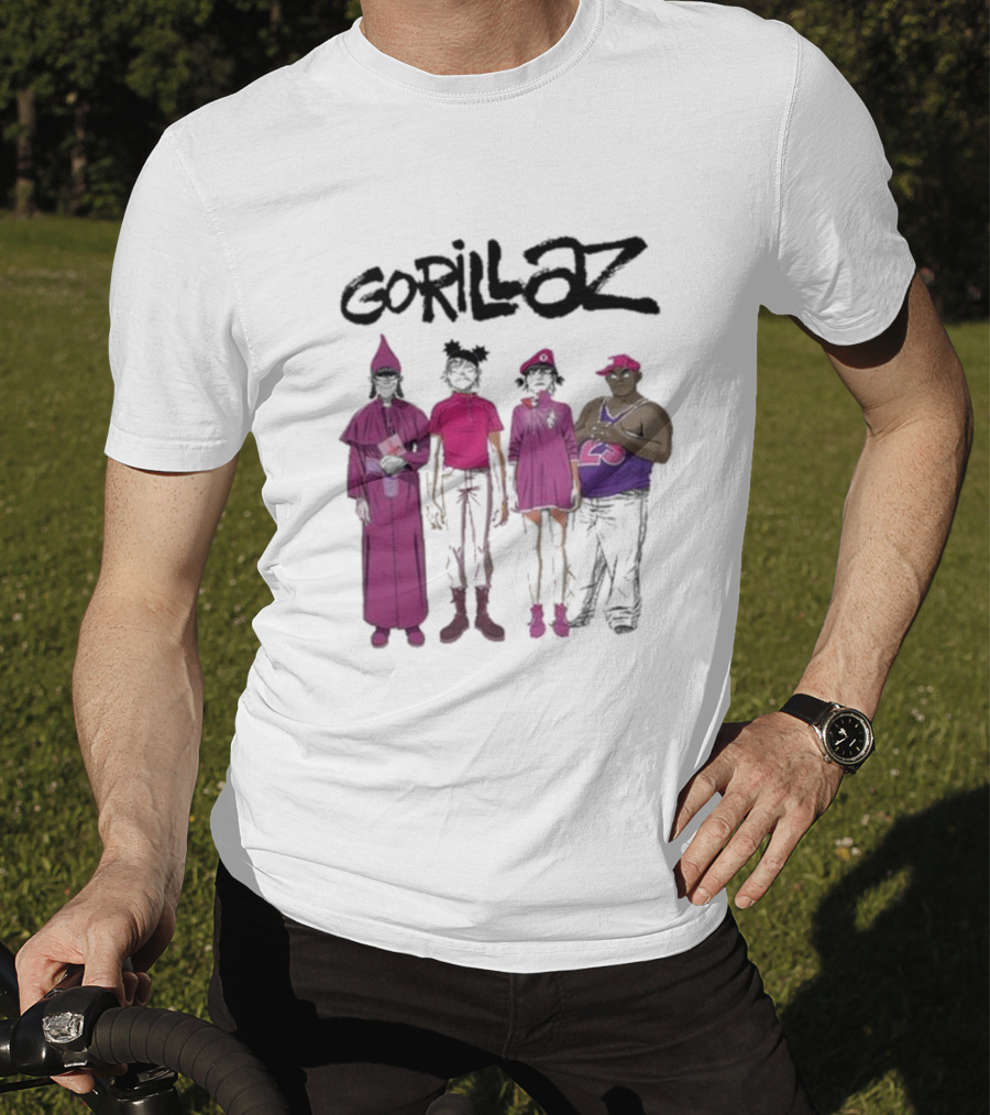 Gorillaz Cracker Island Group Art Standing Characters T-Shirt