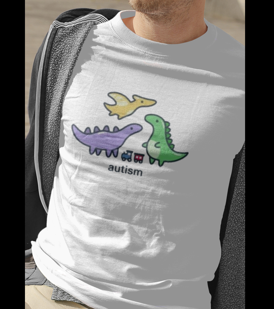 Eveoart Autistic Drip Dinosaur Autism Train T-Shirt