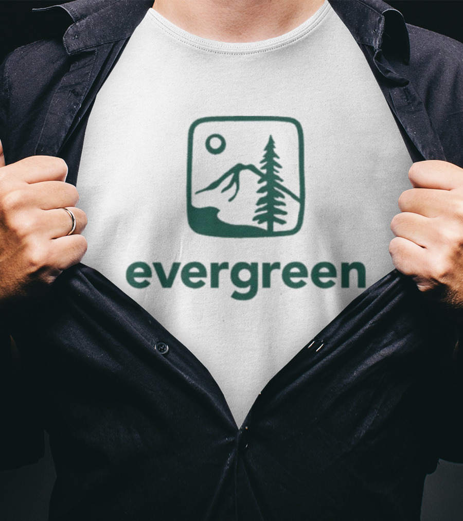 Evergreen State Mountain Pine Logo Ringer T-Shirt