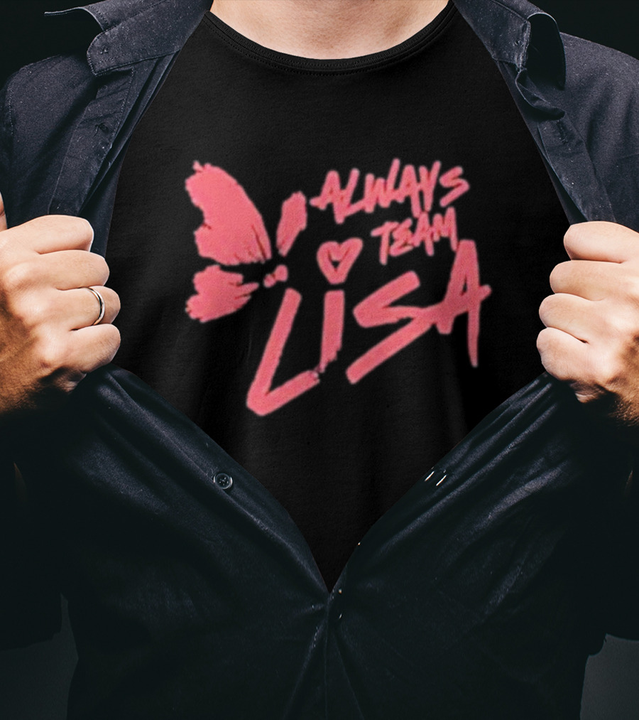 Always Team Lisa Pink Butterfly Heart T-Shirt