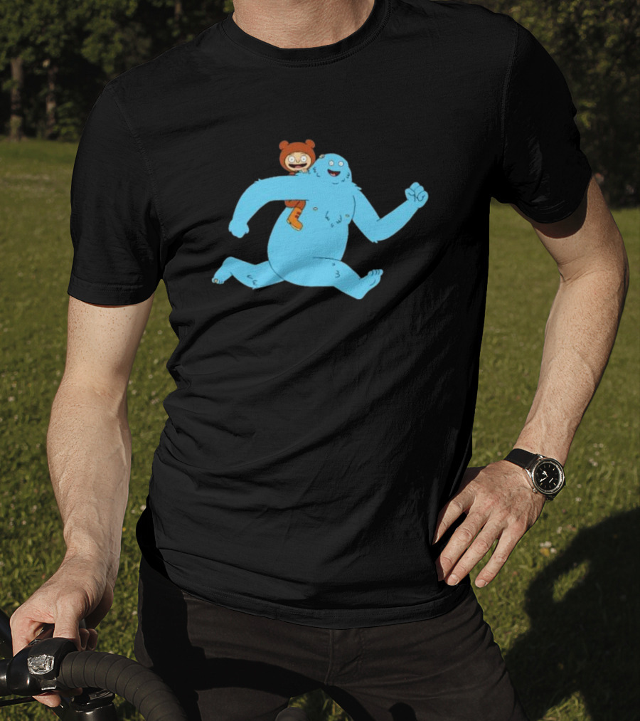 Bigfoot Society The Great North Blue Yeti Cartoon Character T-Shirt