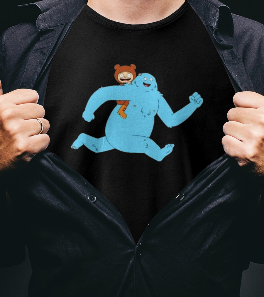 Bigfoot Society The Great North Blue Yeti Cartoon Character T-Shirt