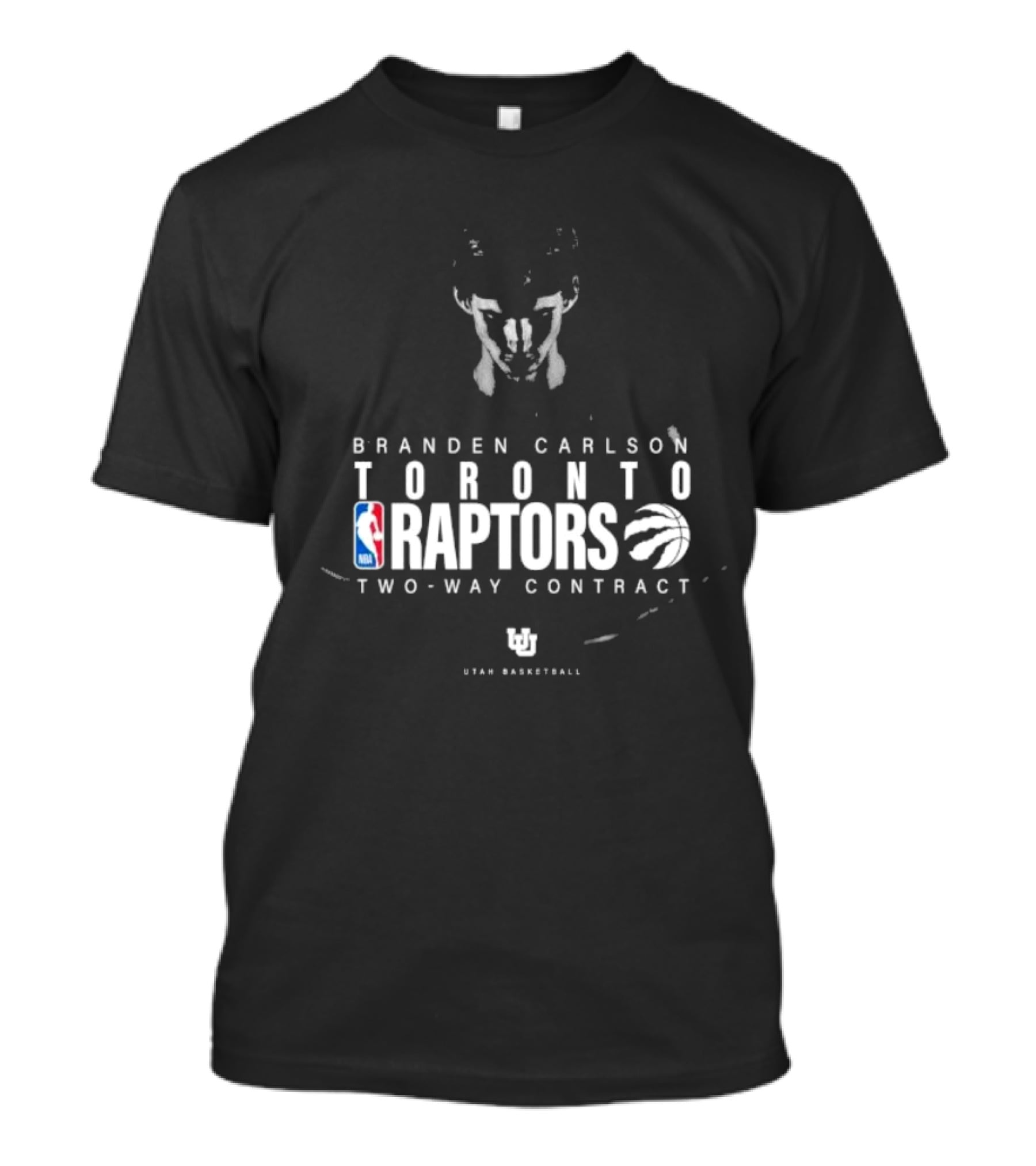 Branden Carlson Toronto Raptors Two-Way Contract NBA Utah Basketball T-Shirt