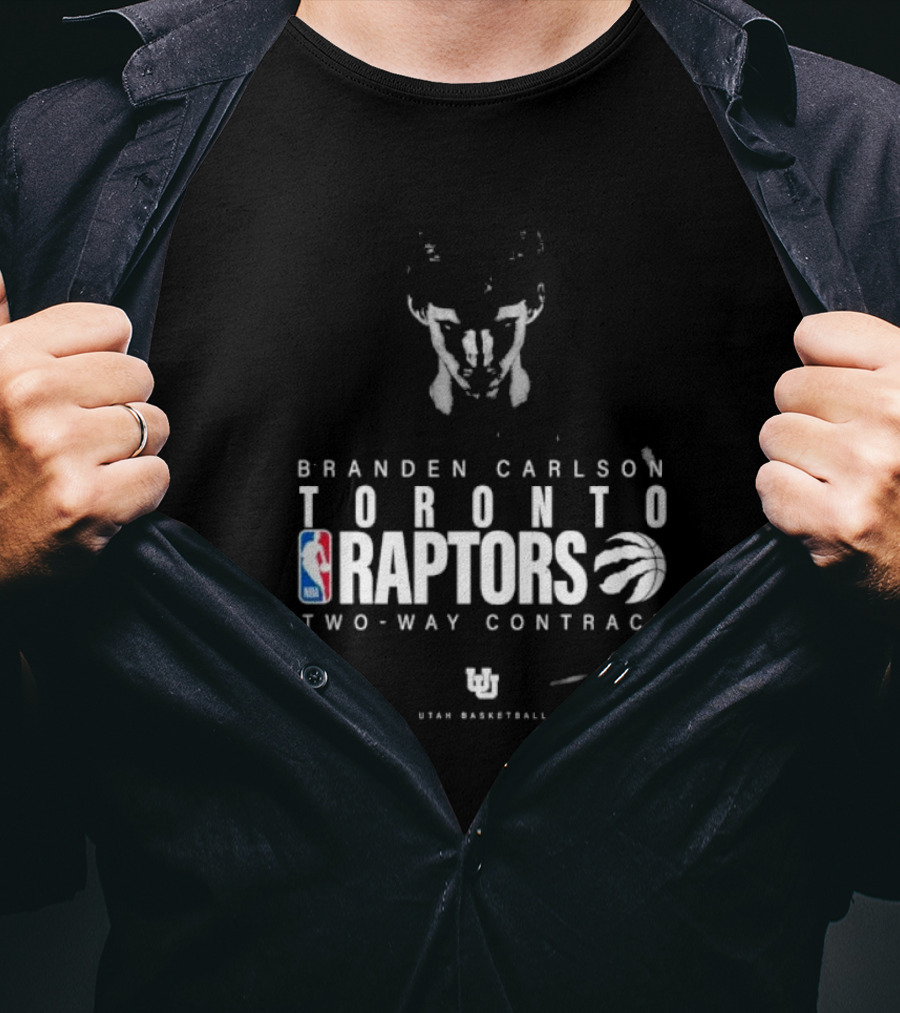 Branden Carlson Toronto Raptors Two-Way Contract NBA Utah Basketball T-Shirt