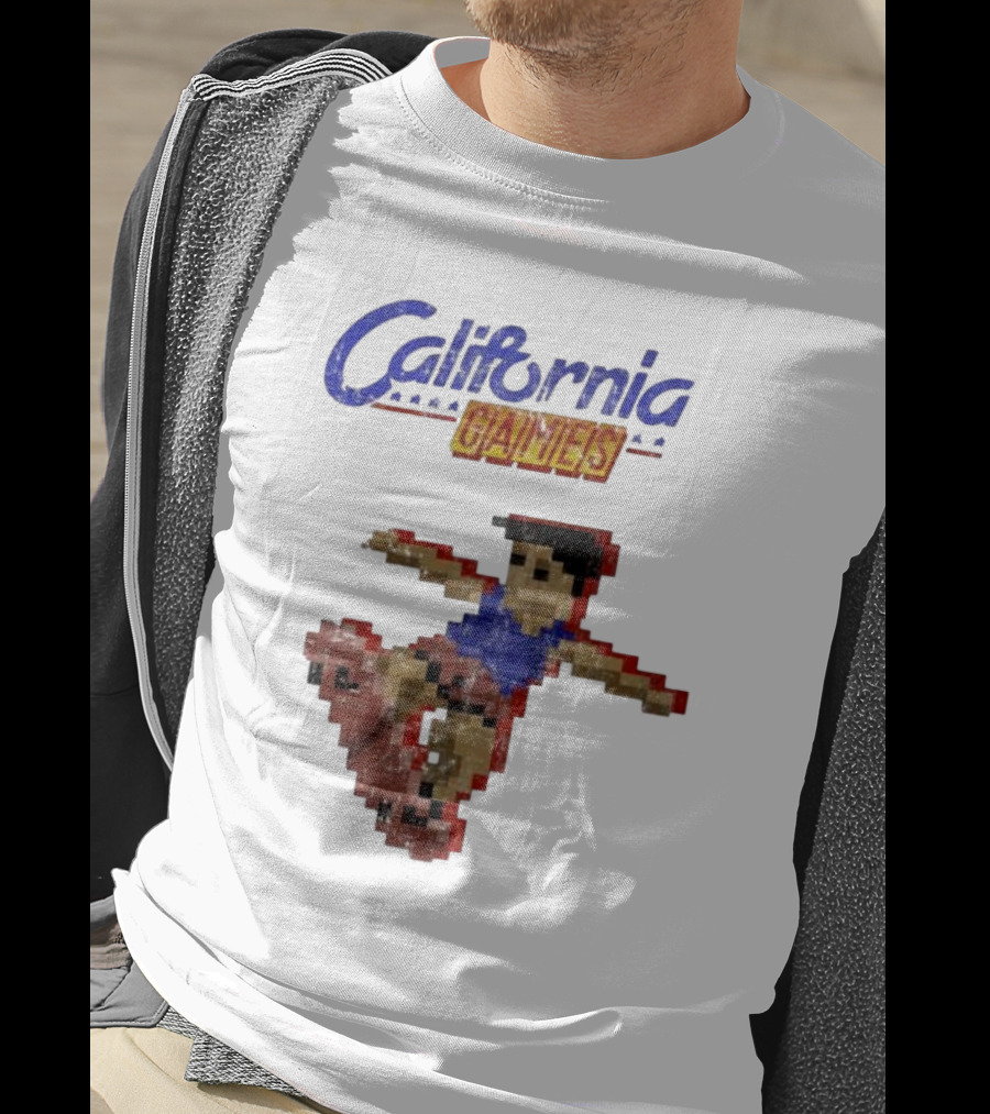 California Games Pixelated Skateboarding Retro Gaming T-Shirt
