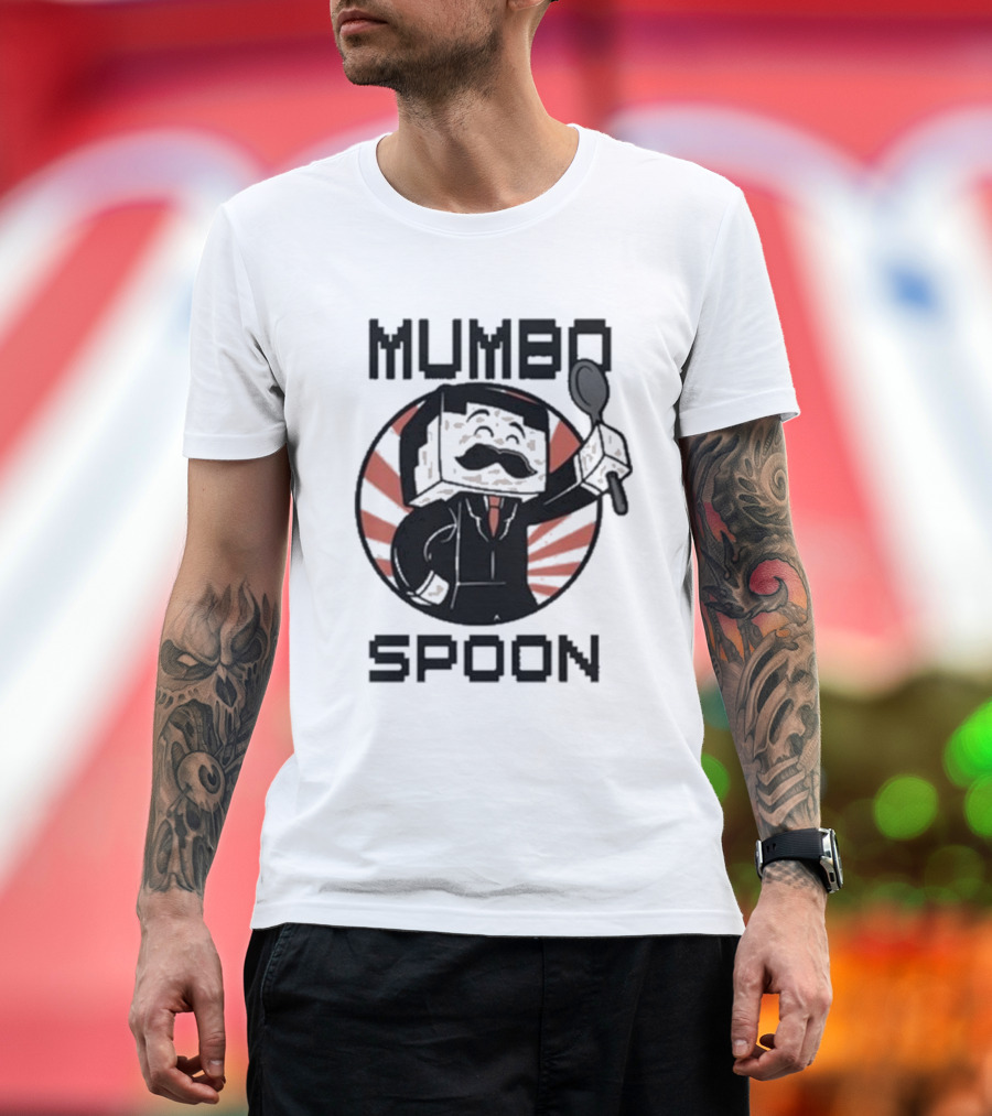 Mumbo Jumbo Spoon Minecraft Character 2024 Retro Mustache Pixel T-Shirt