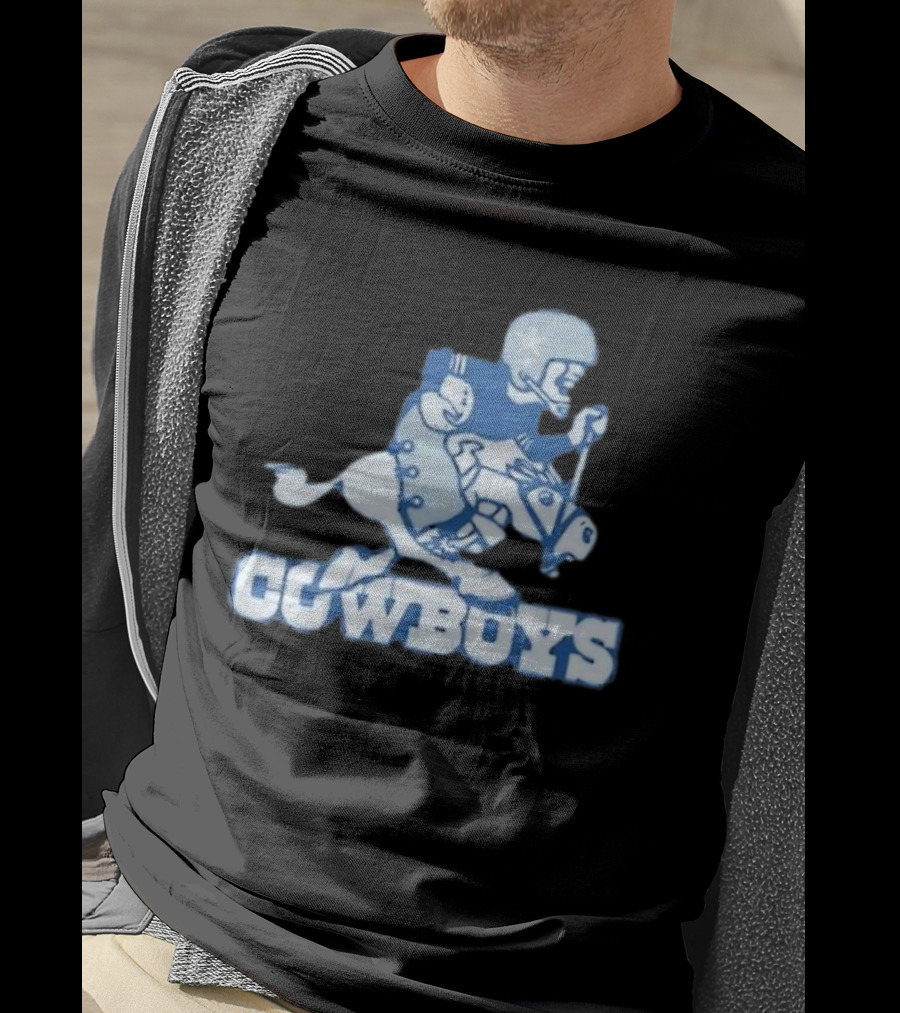 Dallas Cowboys Vintage Cowboy Riding Football Horse Logo 1966 T-Shirt