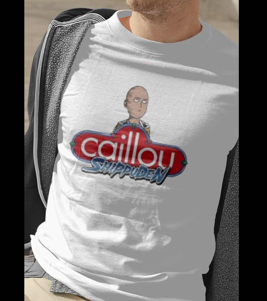 Goofyahhtees Caillou Shippuden Logo Mashup With Bald Character T-Shirt
