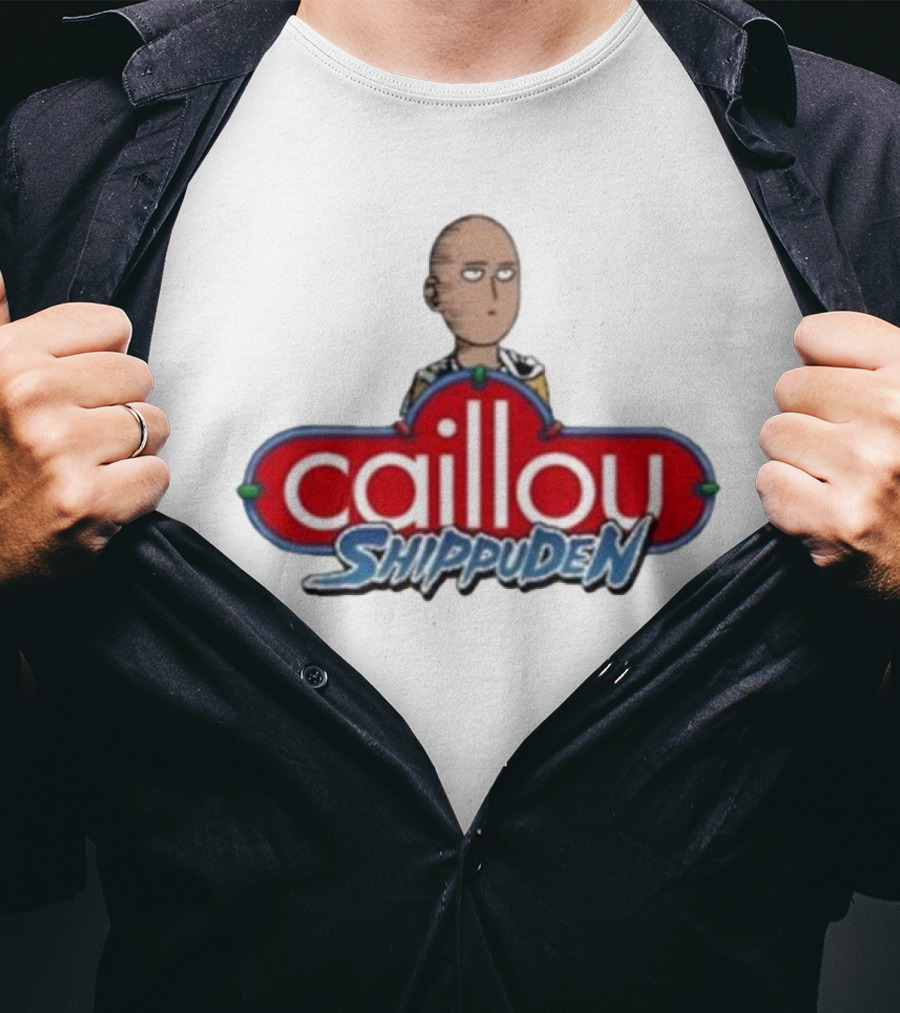 Goofyahhtees Caillou Shippuden Logo Mashup With Bald Character T-Shirt