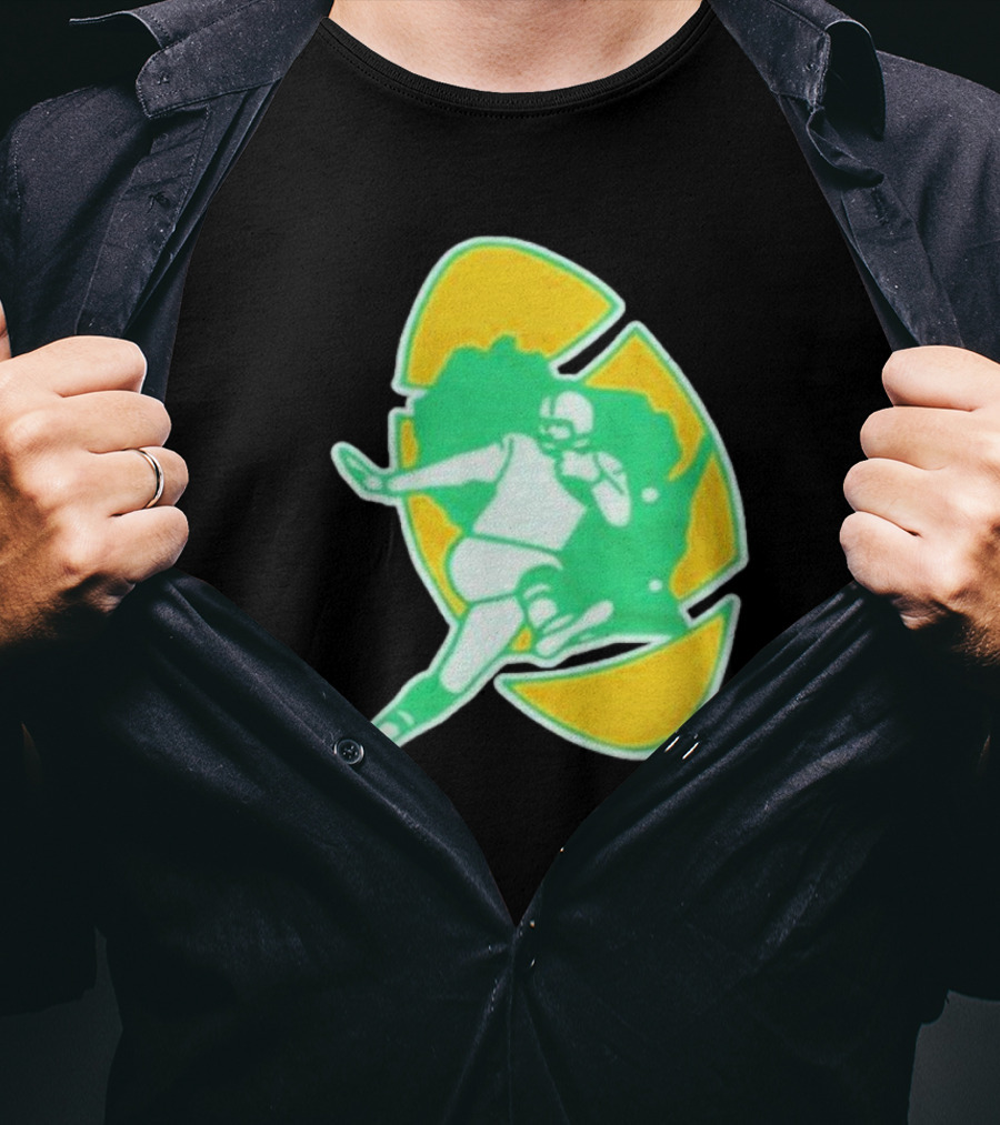 Green Bay Packers Alt Logo 1956 Retro Football Player Emblem T-Shirt