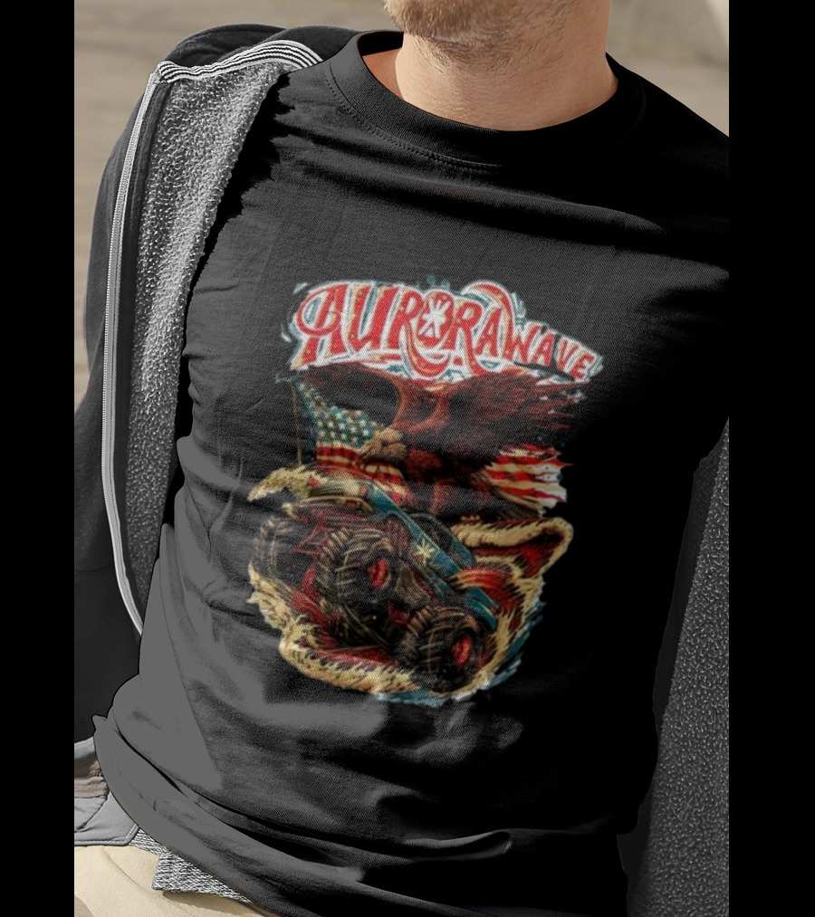 Aurorawave America F Yeah Eagle Monster Truck Vintage USA Flag T-Shirt