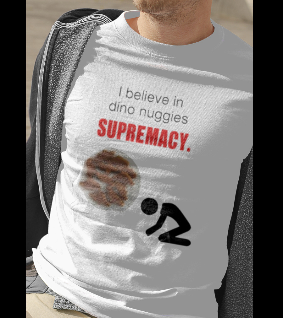 I Believe In Dino Nuggies Supremacy Iconic Silhouette Kneeling T-Shirt