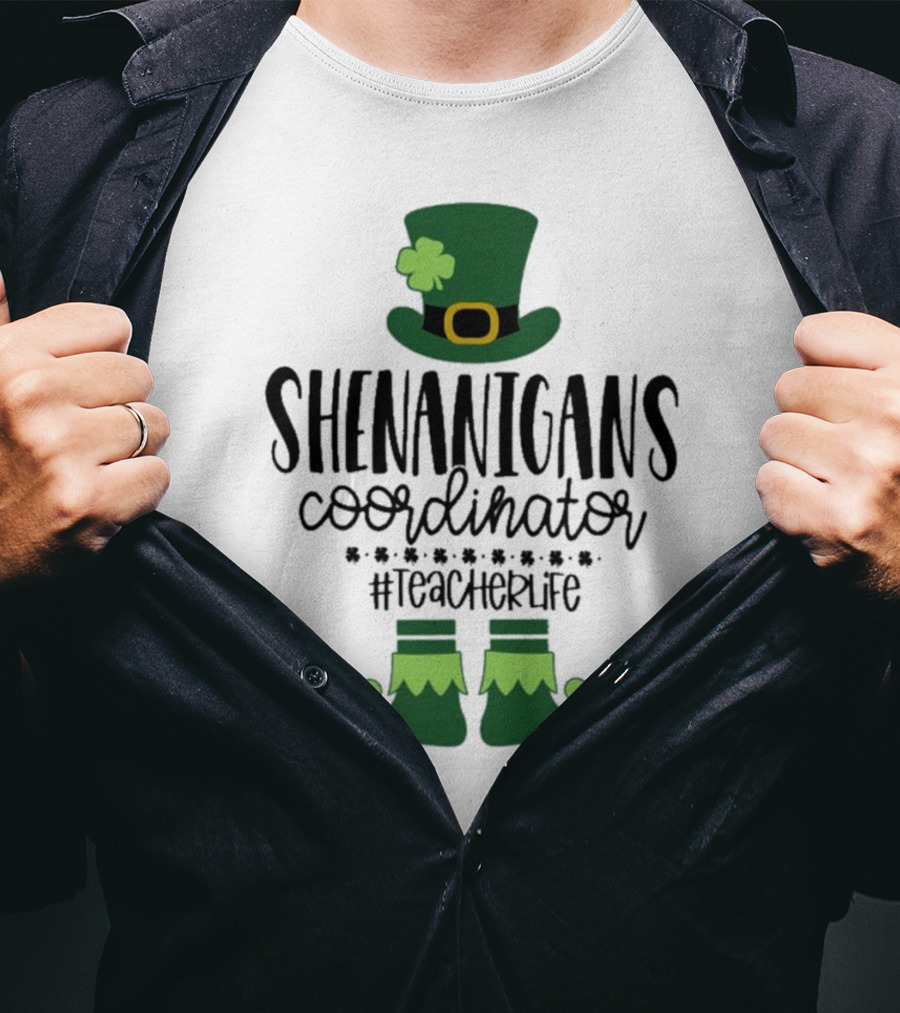 Shenanigans Coordinator #TeacherLife St Patrick's Day Elf T-Shirt