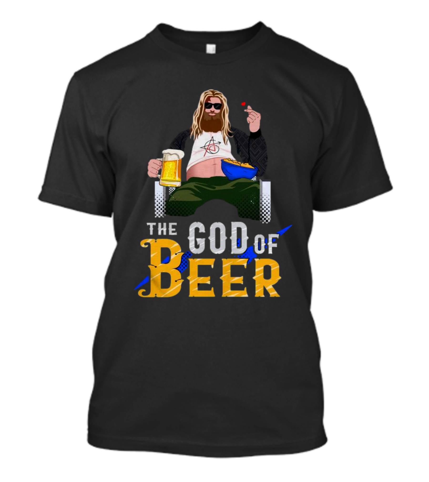 The God Of Beer Fat Thor With Sunglasses And Beer Mug T-Shirt