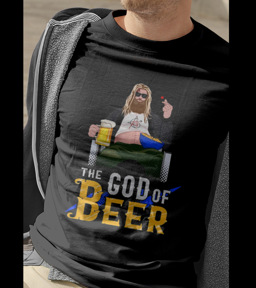 The God Of Beer Fat Thor With Sunglasses And Beer Mug T-Shirt