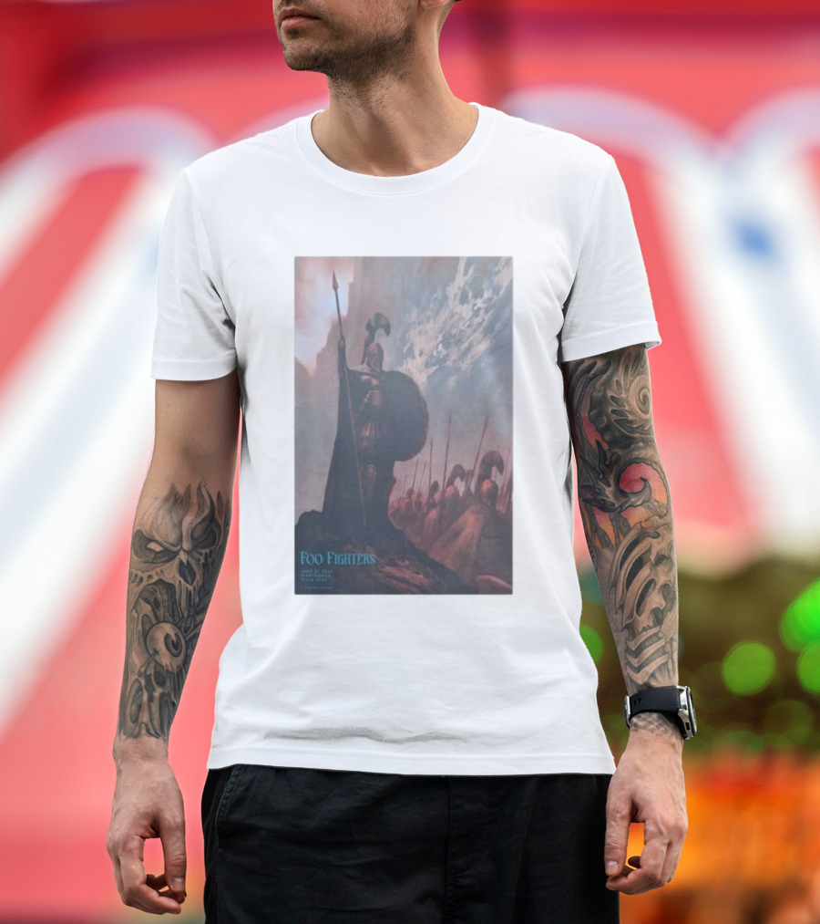 Foo Fighters June 27 2024 Villa Park Birmingham UK Spartan Warrior T-Shirt