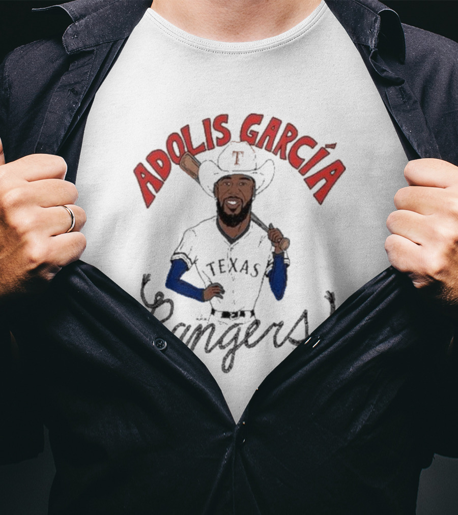 Adolis García Texas Rangers Cowboy Caricature Player T-Shirt